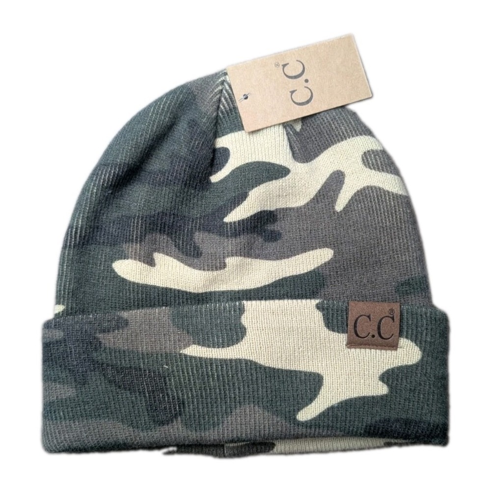 NWT C.C Camo Beanie Camouflage Knit Winter Hat Cuffed Unisex Outdoor Hunting